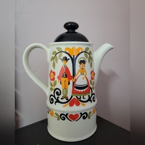 Sadler England Coffee Carafe Vintage Folk Love